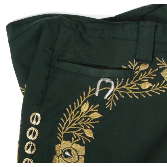 Rare Vintage Mariachi America Western Cowboy Jacket Pants Green 40W 1970s - 259 - Picture 12 of 13